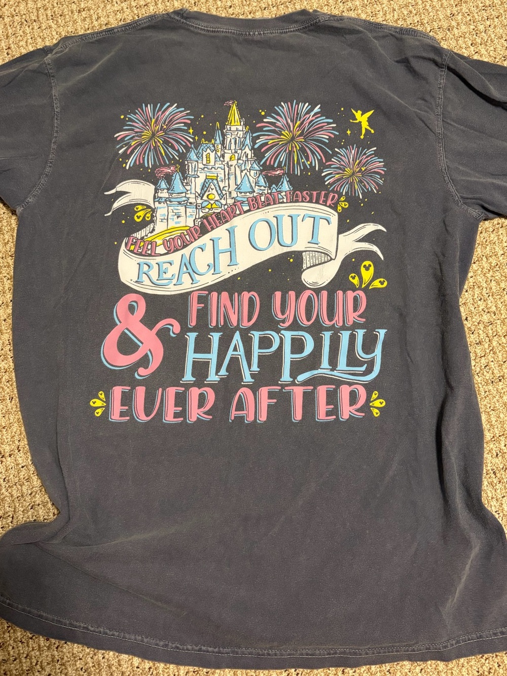 Comfort Colors Navy Short Sleeve Pocket Tee with Disney Print